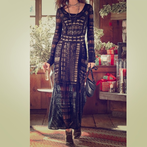 Sundance Dresses & Skirts - Sundance black lace maxi dress